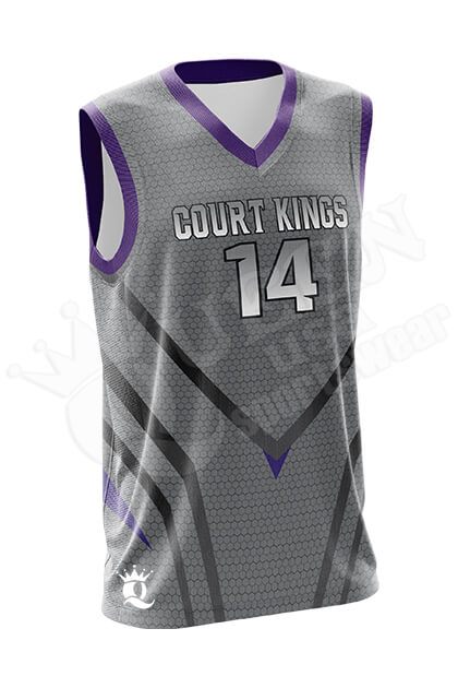sublimation basketball jersey design gray and black