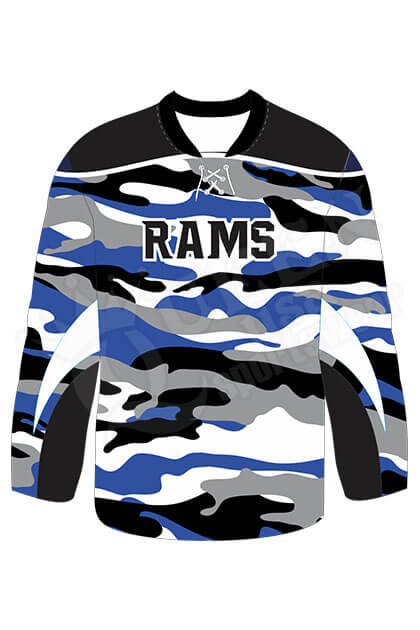 Rams Camo Custom Dye Sublimated Hockey Jersey