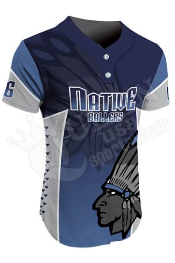 Sublimated Two-Button Jersey - Aztecs Style