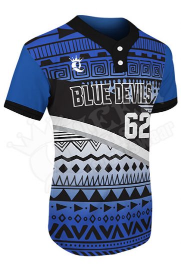 Sublimated Two-Button Jersey - Blue Devils Style