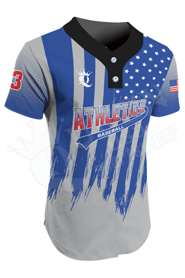 Sublimated Two-Button Softball Jersey - Athletics Style