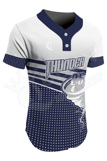 Sublimated Two-Button Softball Jersey - Thunder Style