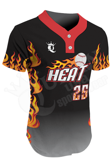 Sublimated Two-Button Softball Jersey - Heat Style