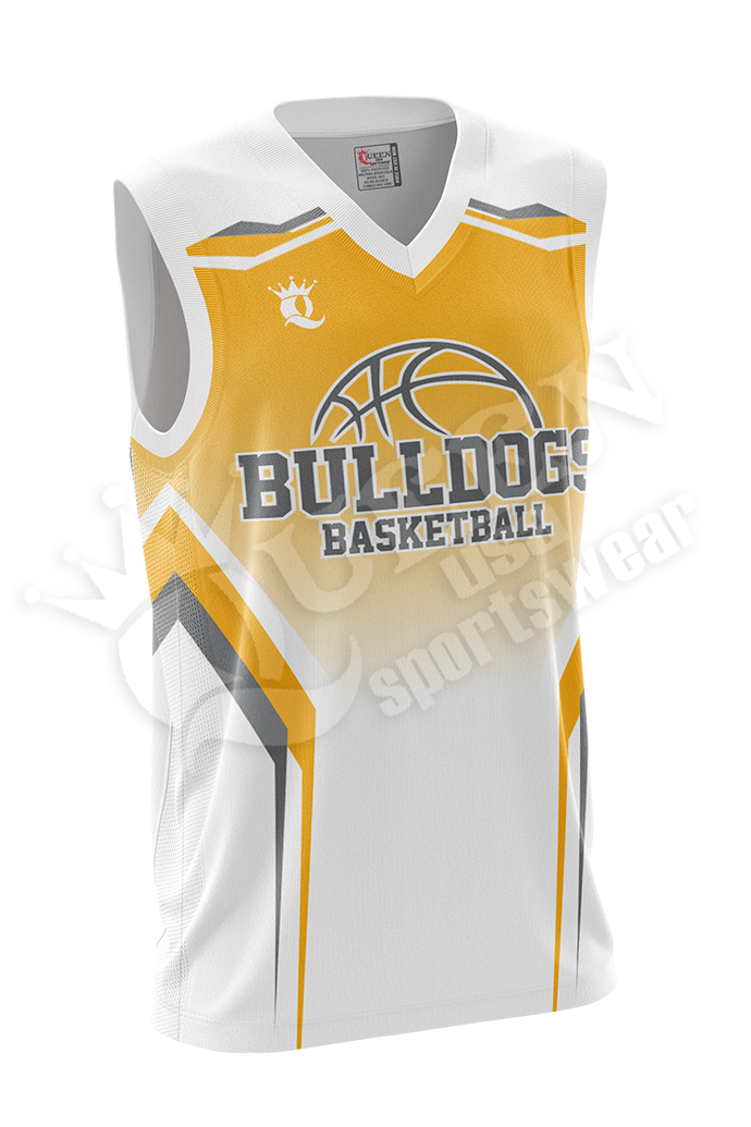 Custom Gold Embroidery Basketball Uniform Reversable Basketball