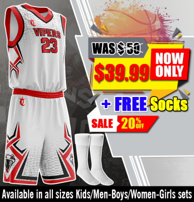 Custom White Reversible Basketball Uniform Design Red Color Funny