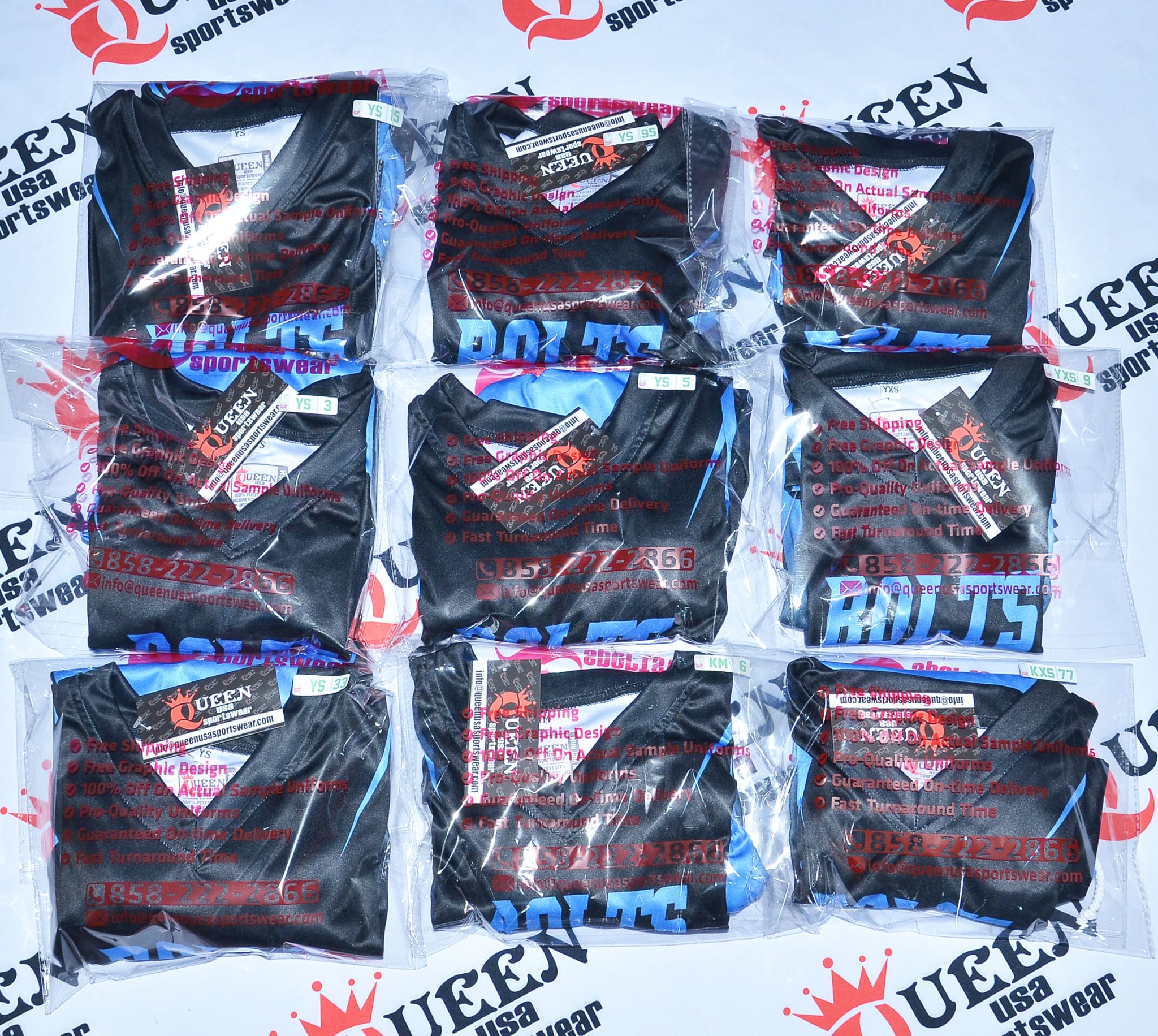 Team Sports Uniforms Queen Sportswear Custom Team Packages