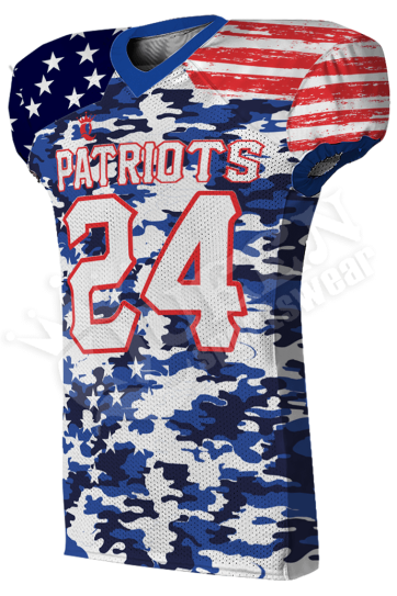 Sublimated Football Jersey - Patriots Style (Special)